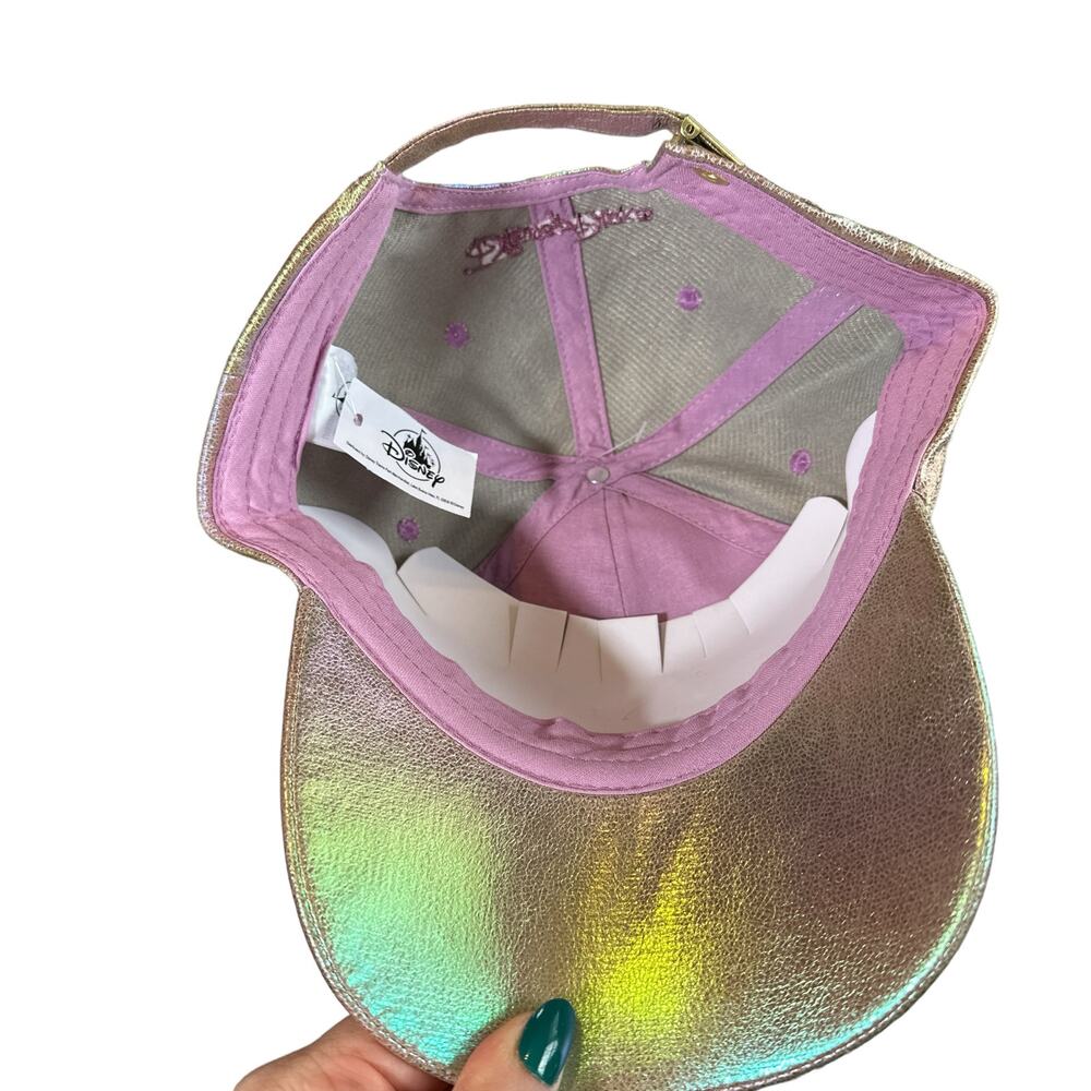 Disney NEW Earidescent Iridescent Mickey Embroidered Baseball Cap Hat Pink OS - Picture 7 of 8